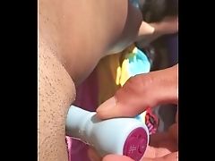 Hot Duo Uses Magic Wand At The Beach While People Walk By