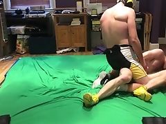 'hot Jock  Wrestler After Match: Restrain Restrain Bondage, Gutpunching, Ball Smacking'